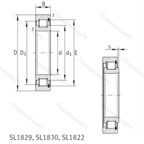 Подшипник роликовый радиальный SL 181896-E