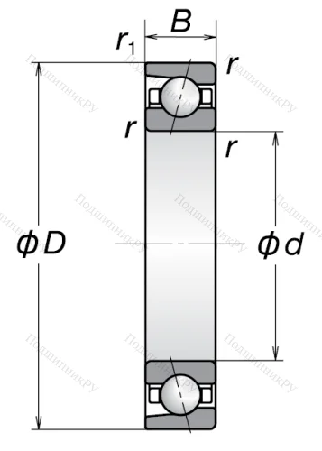 Однорядный шариковый подшипник 7207 AW от производителя  NSK