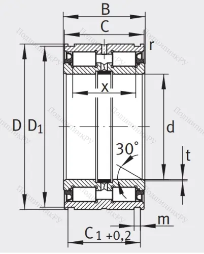 Двухрядный роликовый подшипник SL 04 5016 D PP 2NR от производителя  INA
