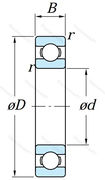 Однорядный шариковый подшипник 6226