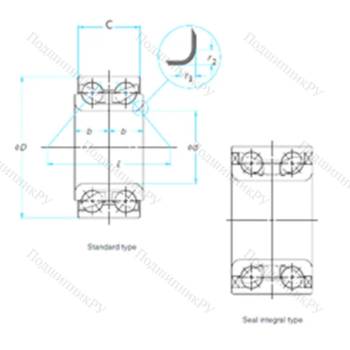 Подшипник шариковый радиально-упорный BAH-0032
