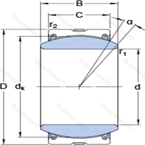 Радиальные сферические подшипники скольжения с контактными поверхностями сталь/сталь, требующие техобслуживания GE 100 TXA-2LS