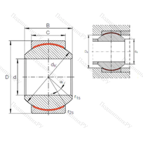 Подшипник скольжения сферический GE 10 PW