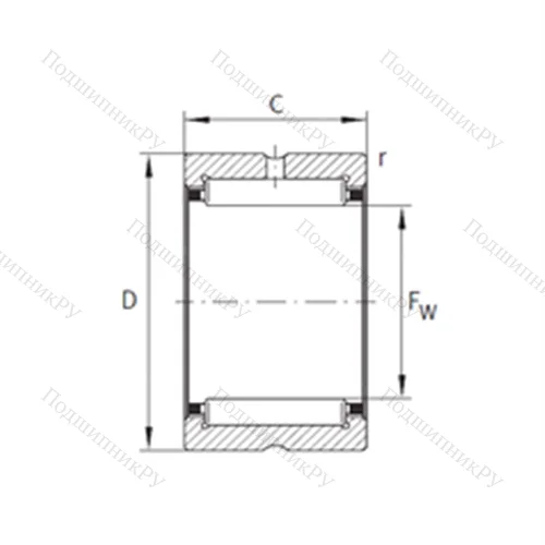 Подшипник игольчатый радиальный HL-NK 40X 68X 20-2T#01