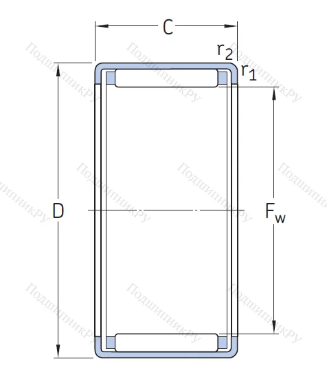 Игольчатый подшипник HK 2516