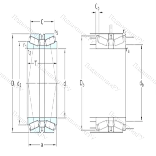 Подшипник роликовый радиально-упорный спаренный 30228T 106J 2/DB