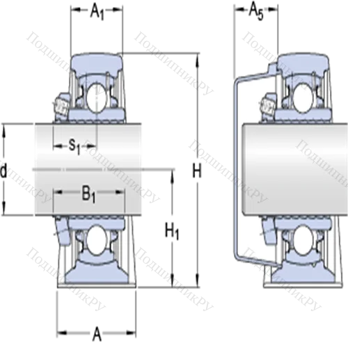 Стационарные подшипниковые узлы типа Y (литой корпус, крепление стопорными винтами) SY 1.11/16 LDW