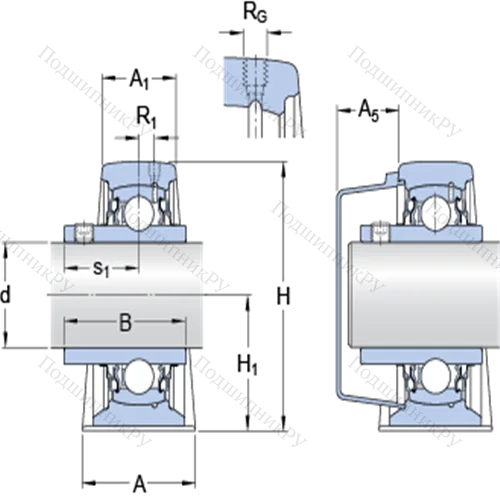 Стационарные подшипниковые узлы типа Y (литой корпус, крепление стопорными винтами) SY 40 TR