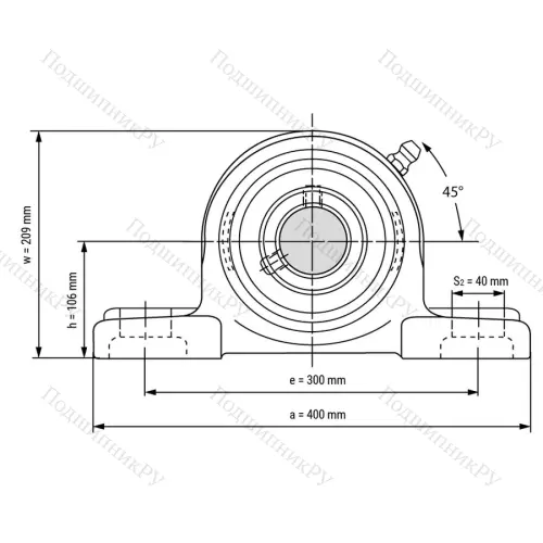 Подшипниковый узел UCP 316 - Вал: 80 мм от производителя  LPZ