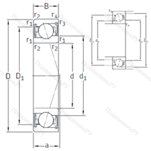 Подшипник шариковый радиально-упорный S 71902 CE/HCP 4A