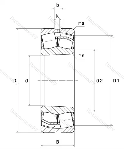 Сферический роликовый подшипник с конической посадкой на вал 23222 EAKW 33 от производителя  SNR