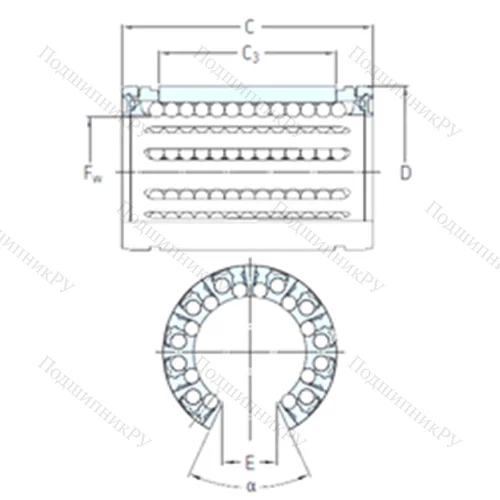 Подшипник шариковый линейный LBHT 20 A