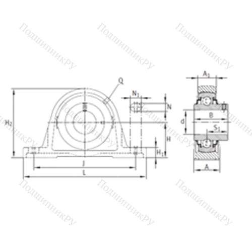 Подшипниковый узел шариковый радиальный RASEY 40-N