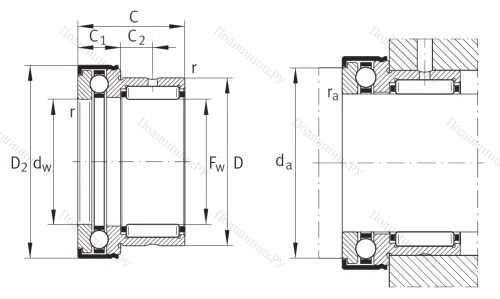 Комбинированный подшипник NKX 20