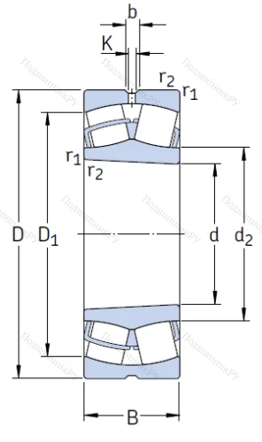 Сферический роликовый подшипник с конической посадкой на вал 22213 EK/C 3 от производителя  SKF