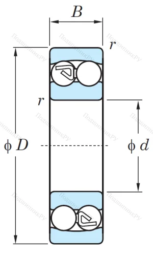 Двухрядный шариковый подшипник 1218 от производителя  KOYO