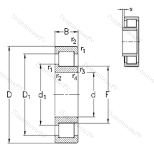 Подшипник роликовый радиальный NJ 321-E-MPA