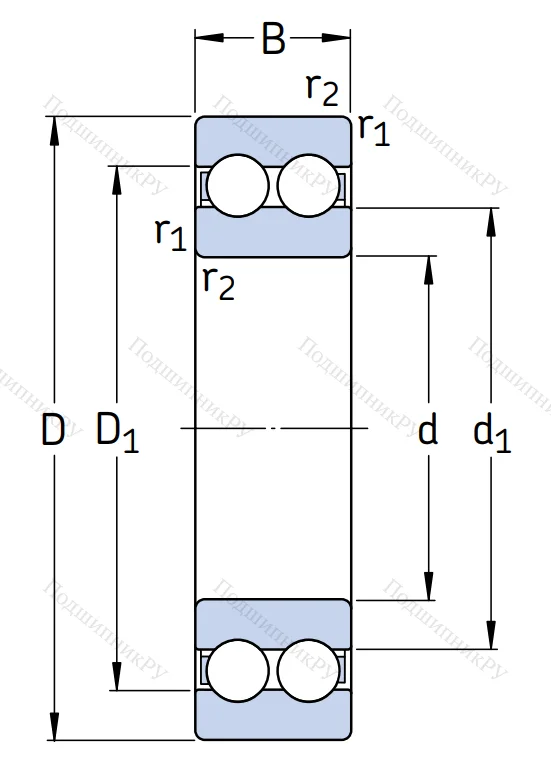 Двухрядный шариковый подшипник 4201 ATN 9