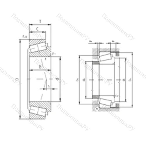 Подшипник роликовый радиально-упорный K-LM 29749/K-LM 29710