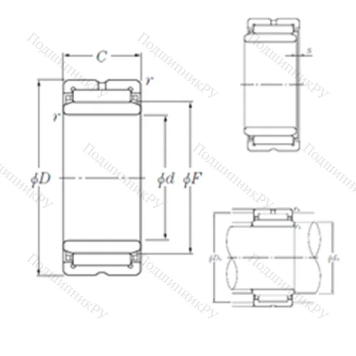 Подшипник игольчатый радиальный NK 55/35R+IR 50?55?35