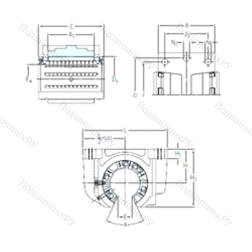 Подшипник шариковый линейный LUCT 60