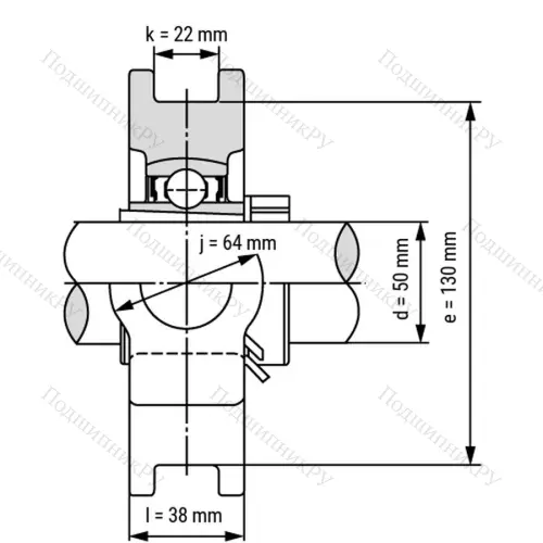 Подшипниковый узел UKT 211 - Вал: 50 мм от производителя  LPZ