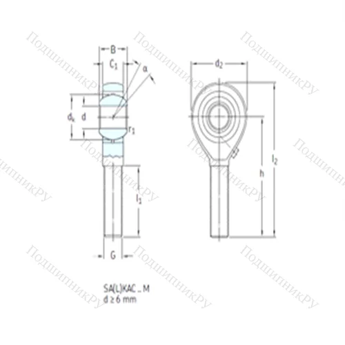 Подшипник скольжения сферический SAKAC 22M