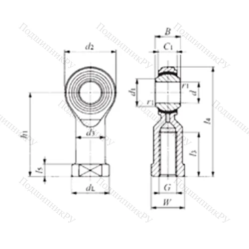 Подшипник скольжения сферический PHS 4EC