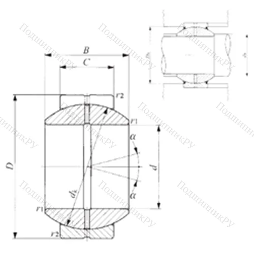 Подшипник скольжения сферический GE 100GS