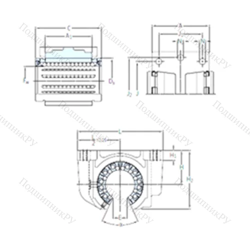 Подшипник шариковый линейный LUCT 40 BH