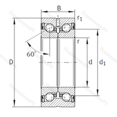 Подшипник шариковый упорно-радиальный ZKLN 1034-2RS-PE