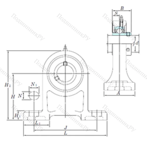 Подшипниковый узел шариковый радиальный UCPH 207-22 от производителя  KOYO