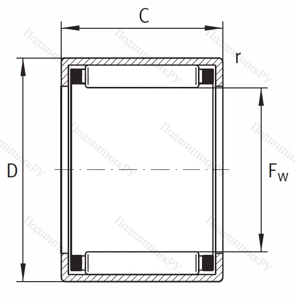 Игольчатый подшипник HK 2820 AS 1 B