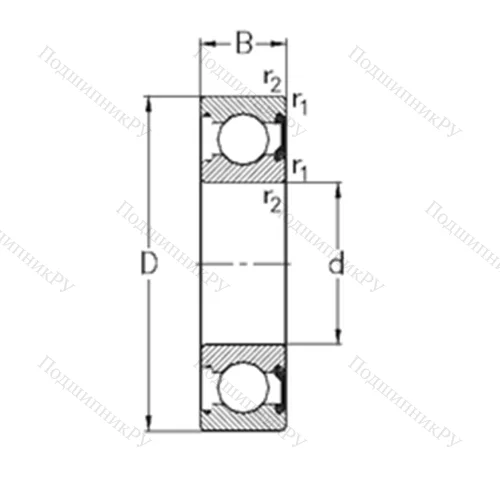 Подшипник шариковый радиальный 61906-2RSR
