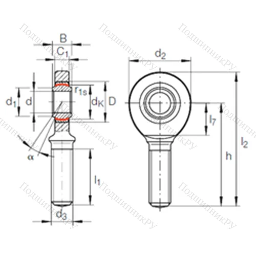 Подшипник скольжения сферический GAR 8 UK