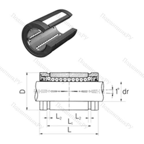 Подшипник шариковый линейный LMBS 24OP