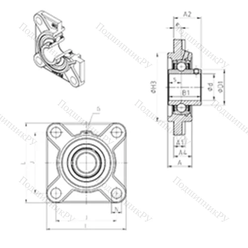 Подшипниковый узел шариковый радиальный UCFS 313