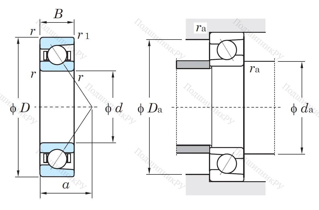 Однорядный шариковый подшипник 7311 BG
