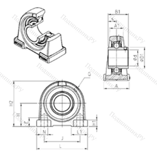 Подшипниковый узел шариковый радиальный UCPA 208