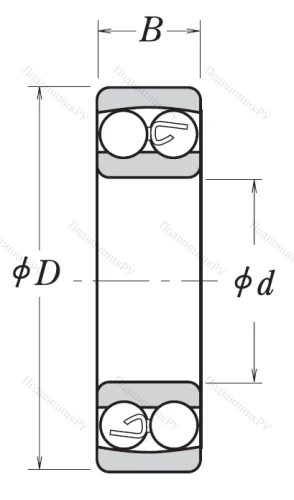 Двухрядный шариковый подшипник 2206 2RSTNG от производителя  NSK