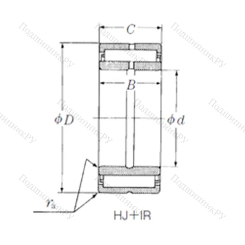 Подшипник игольчатый радиальный HJ-526828 + IR-445228