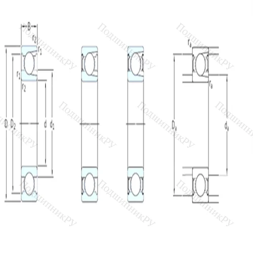 Подшипник шариковый радиальный 206-2Z