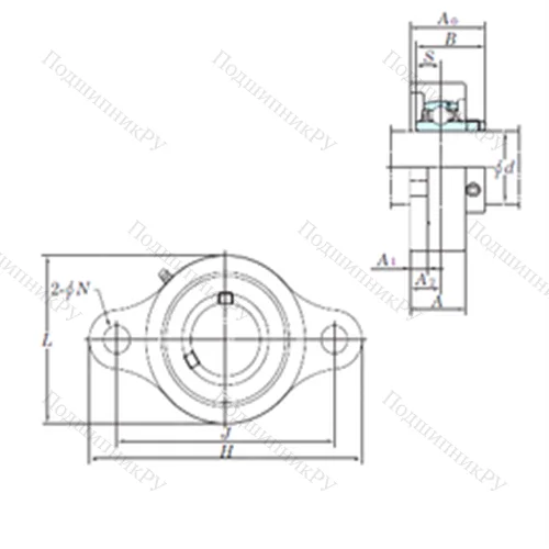 Подшипниковый узел шариковый радиальный UCSFL 208H 1S 6