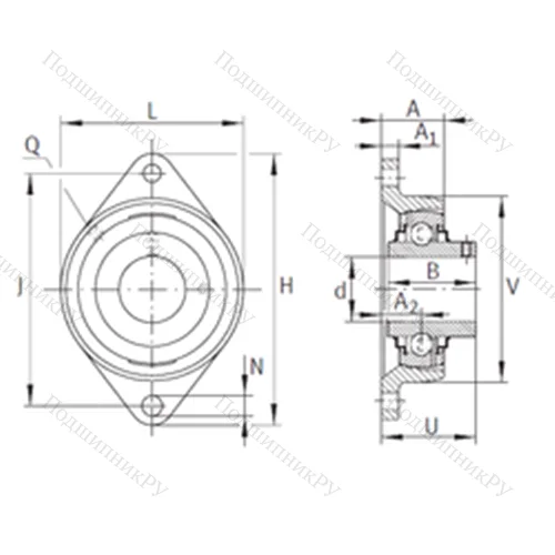 Подшипниковый узел шариковый радиальный RCJTY 1-3/4