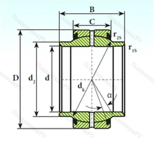 Подшипник скольжения сферический GEEM 80 ES 2RS