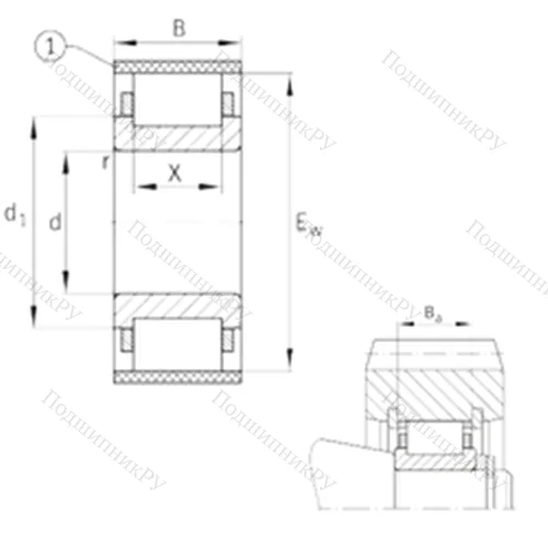 Подшипник роликовый радиальный RN 2206-E-MPBX