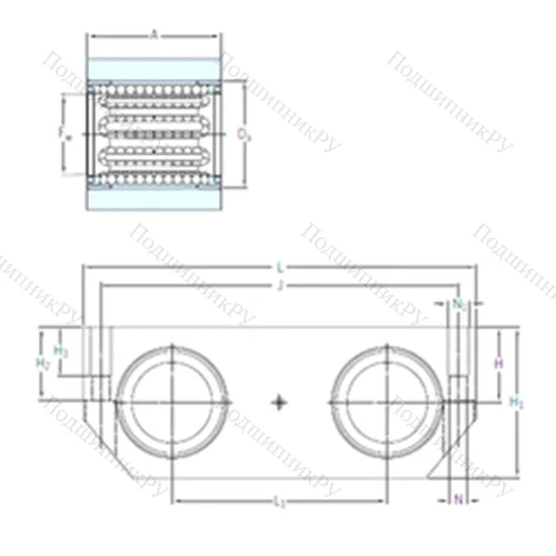 Подшипник шариковый линейный LTDR 30-2LS