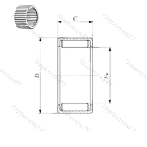 Подшипник игольчатый радиальный 7E-HVS 50X 62X 12/3AS