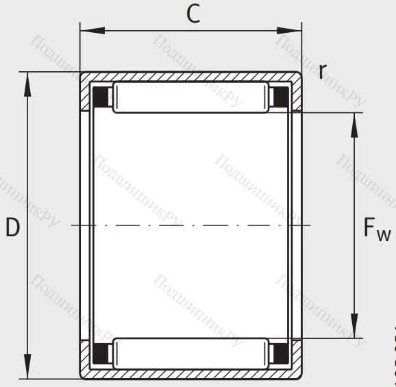 Игольчатый подшипник HK 5520 HLA