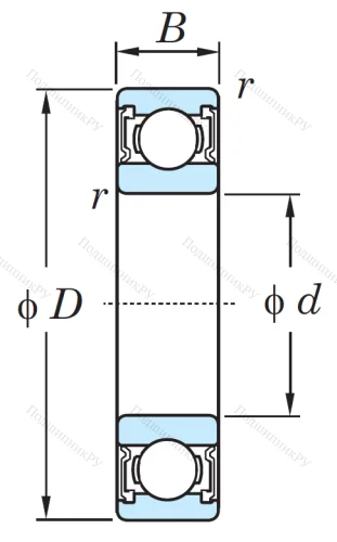 Однорядный шариковый подшипник 6310 2RS CM от производителя  KOYO